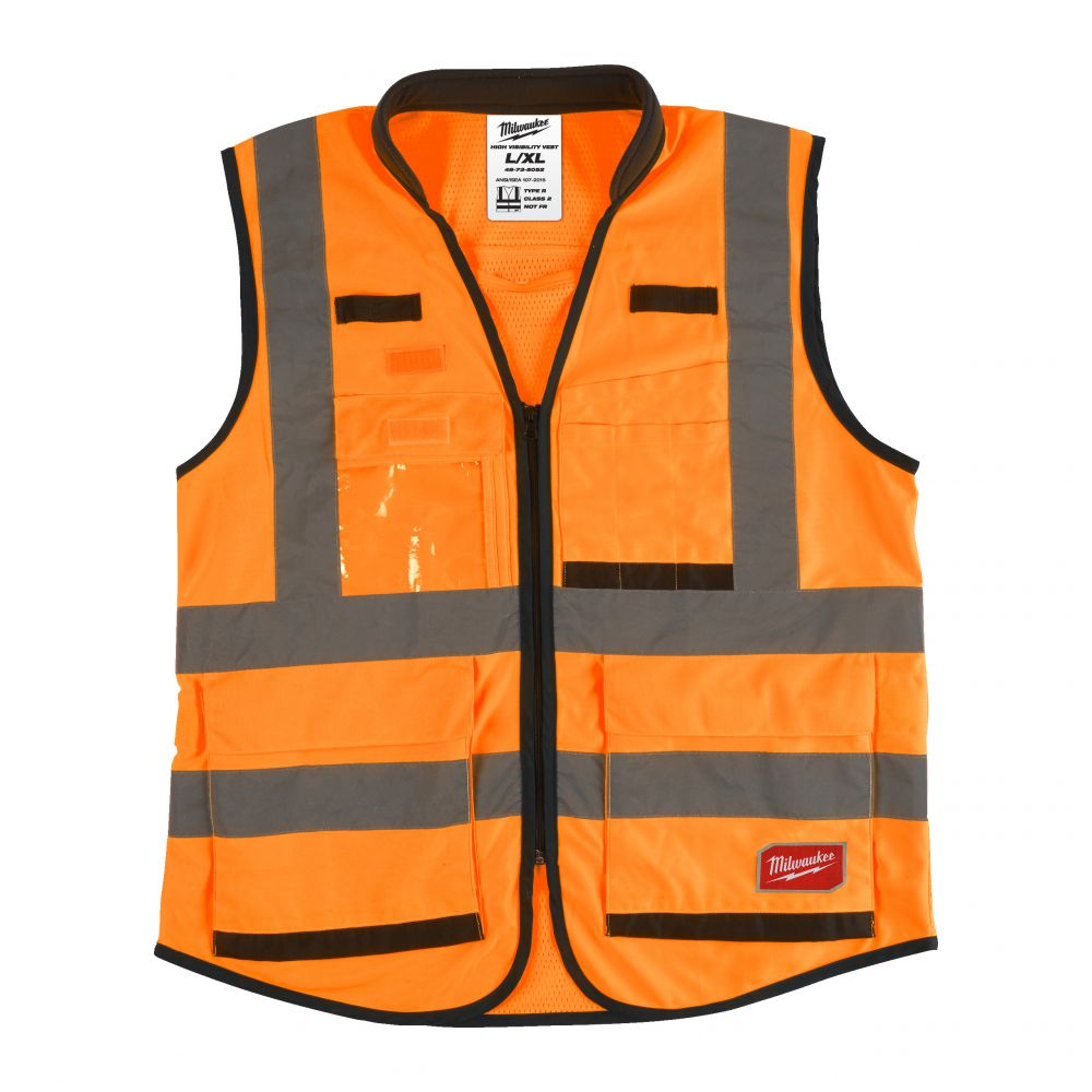 Premium Warnschutzweste orange Größe L/XL